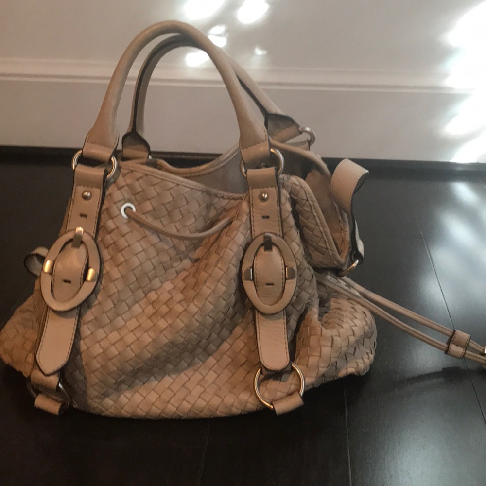 Reiss Leather Cream Handbag